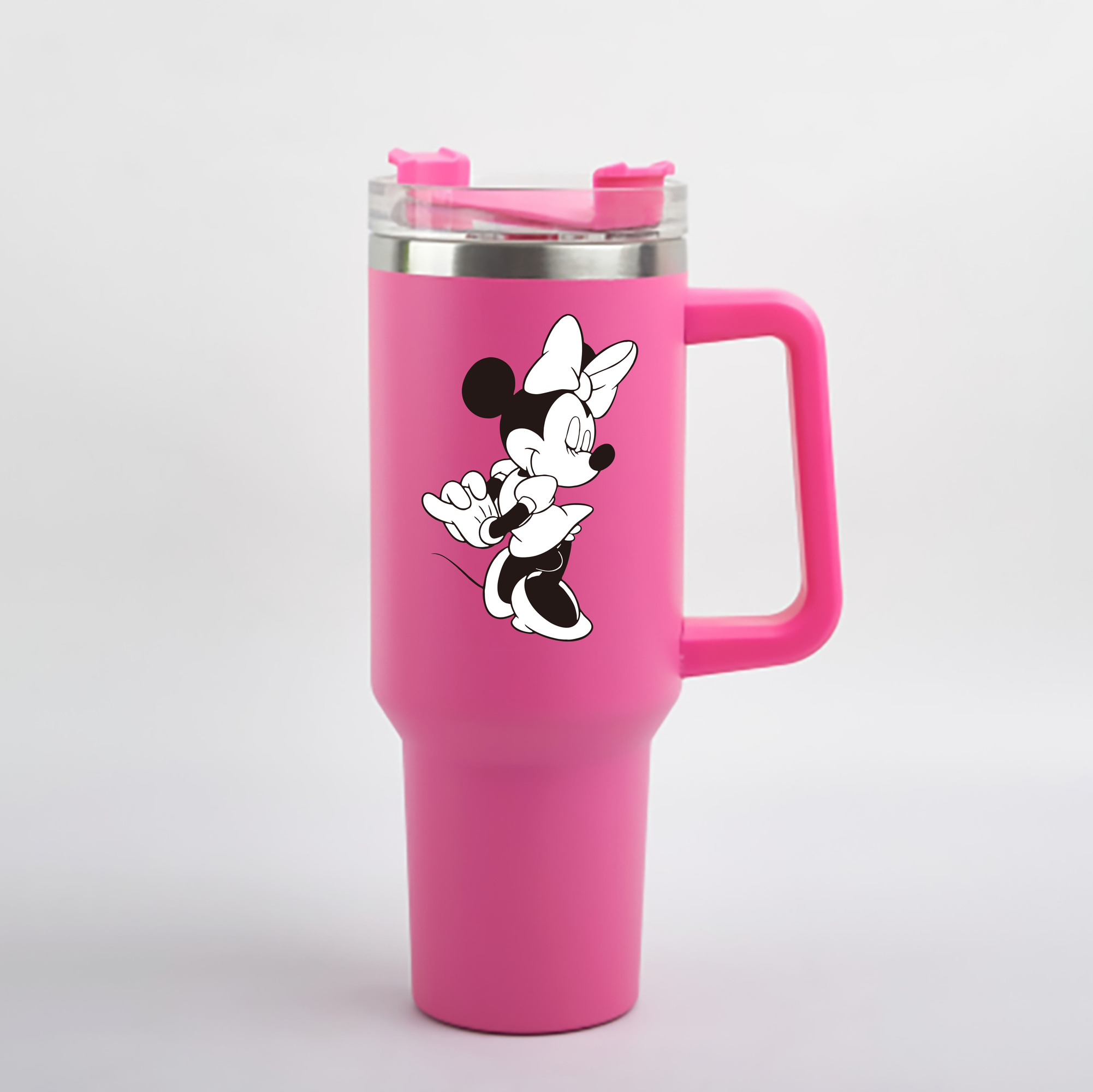 （画像用） ミッキーマウス Mickey Mouse 1200mL車用タンブラー - クリスタルステッカー（プラスチックストロー付き）